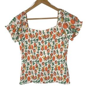 Disney 50th Anniversary Vault Collection Orange Bird Smock Top Womens size XL